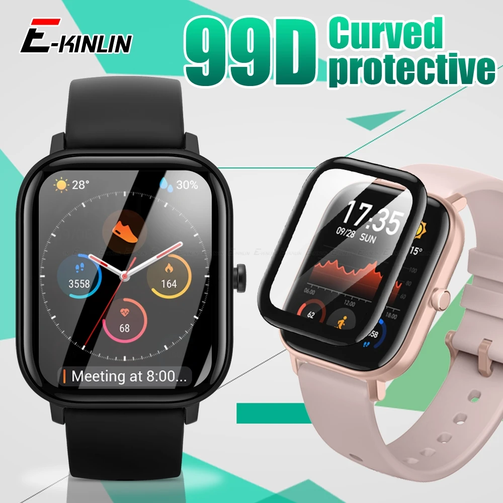 99D Soft Protective Film For Amazfit Smart Watch GTS 2 BiP S Lite GTR 2e Watches Full Cover Screen Protector Not Tempered Glass |