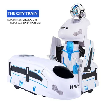 

Children Baby Novelty Luminous Light Electric Deformed Robot Transformation Cartoon Train Car Model Toys For Children Baby
