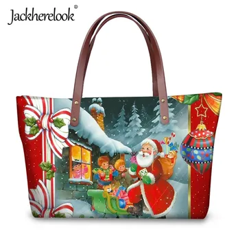

Jackherelook 2019 New Father Chistmas Women Single Shoulder Luxury Bags for Ladies Girls Fashion Shopping Travel Handle Bag