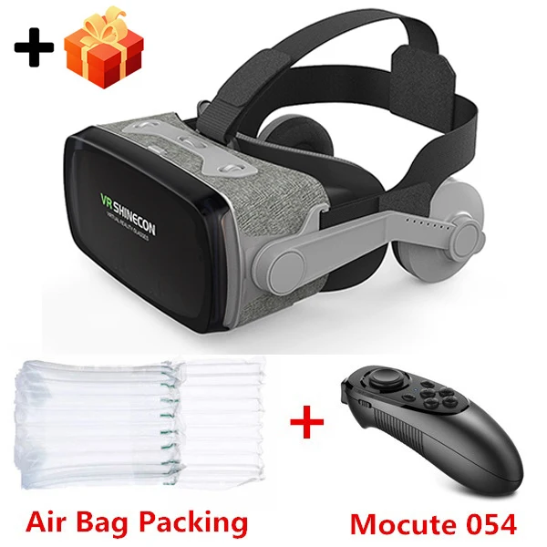 Bundle-3 Shinecon 9,0 VR Очки виртуальной реальности с геймпадом 3D очки гарнитура шлем коробка для 4,7-6,0 дюймов IPhone Android контроллер - Цвет: Bundle-3