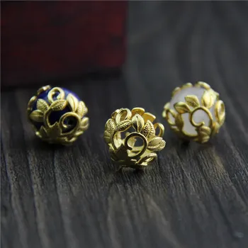 

925 Sterling Silver Encircle Flower Beads Spacer Fit 6mm 8mm 10mm 12mm Handmade Silver Beading Flower Caps DIY Jewelry Findings