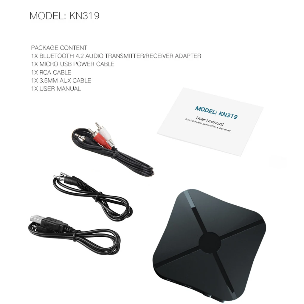 2-в-1 Беспроводной 4,2 Bluetooth адаптер Bluetooth аудио приемник передатчик ТВ наушников дома MP3 ПК 3,5 мм