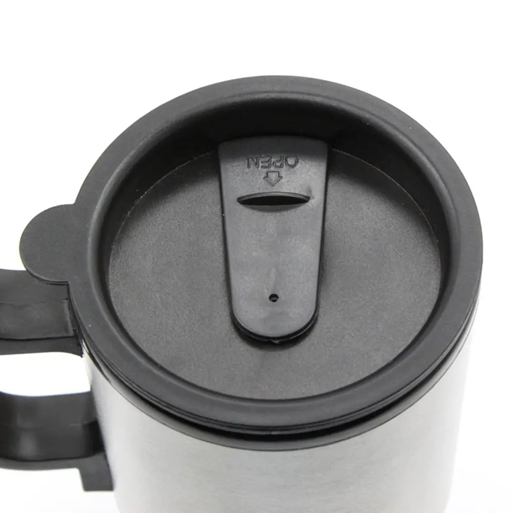 12V 450ml чашка с подогревом из нержавеющей стали для автомобиля электронная термодорожная Герметичная Кружка серебро