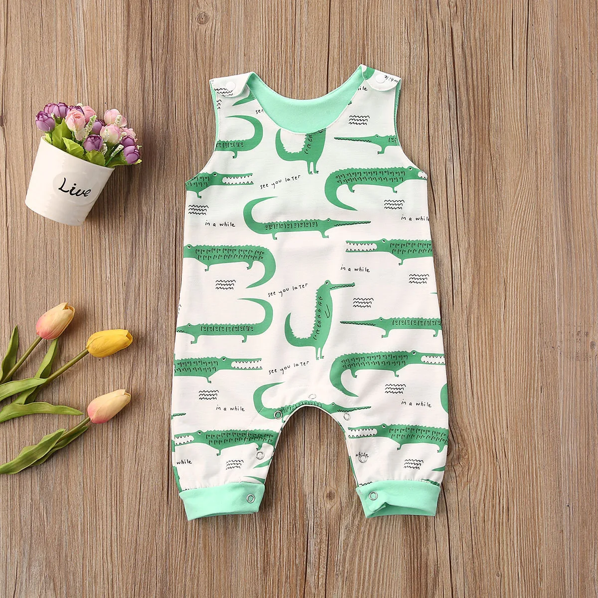 Citgeett Summer 0-3Y Infant Baby Girls Boys Rompers Sleeveless Cartoon Cotton Jumpsuits Clothes