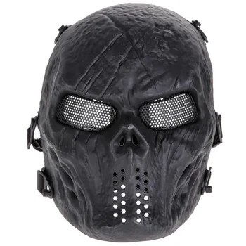 

Outdoor Party Mask Skull Full Face Mask Hunting Games Outdoor Metal Mesh Eye Shield Costume for Halloween Party Supplies