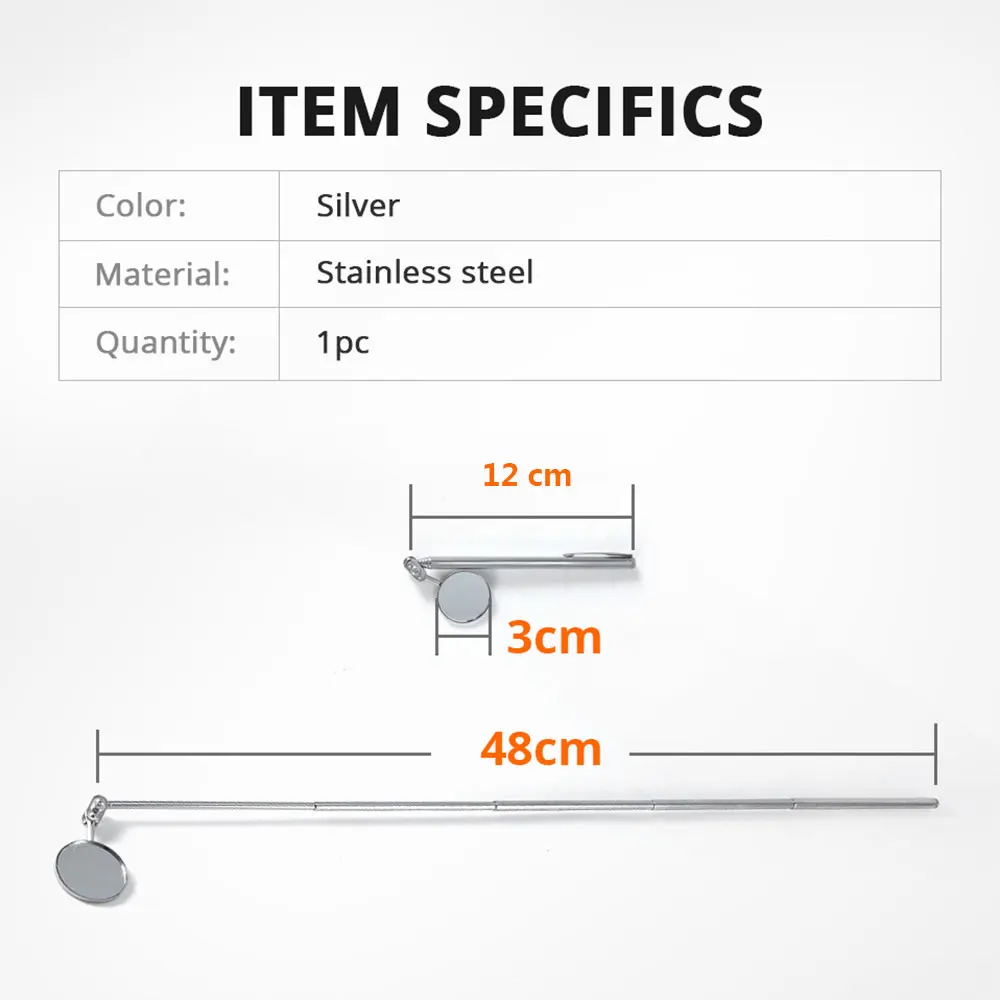 Vehemo телескопическое складывание зеркальных инструментов Обнаружение зеркал машинистов зеркало для осмотра для универсальных инспекторов поворотный