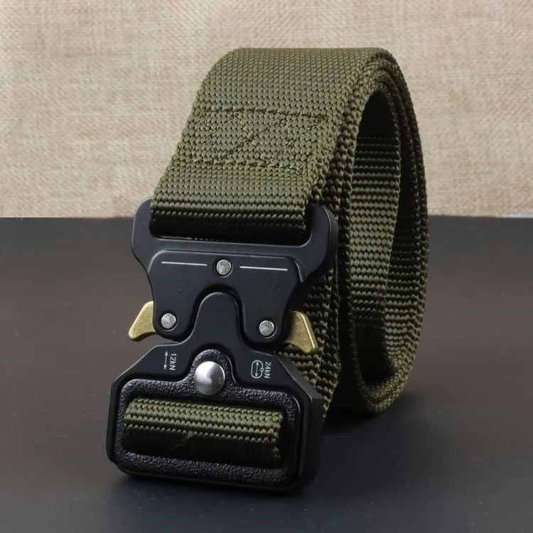 

support Dropshipping men casual Nylon belt mens Metal Alloy buckle belt military Tactical belts for men army green black blue