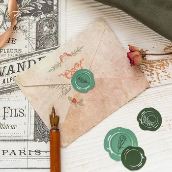 

30 Pcs/set Vintage Seal Stickers Fire Paint Sticker Envelope Greeting Card Sealing Stickers Thank You Stickers Seal Labels