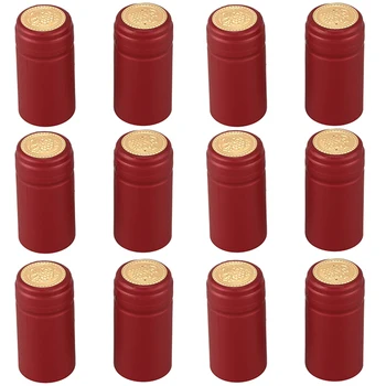 

200 Pcs PVC Thermo-Shrinkable Cap with Tearing Line, Red Wine Cap, Plastic Cap, Self-Brewed Wine Bottle Sealing Cap