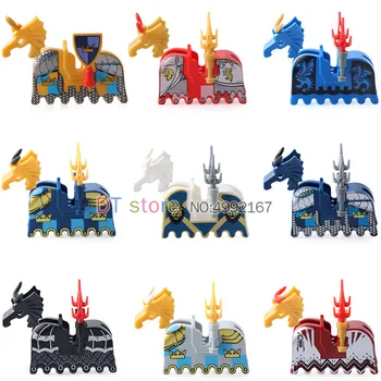 

Single sale Medieval Lord of the Rings Castle Saddle Black War Horse Saddle Building Blocks Bricks Toys AX9822 AX9821