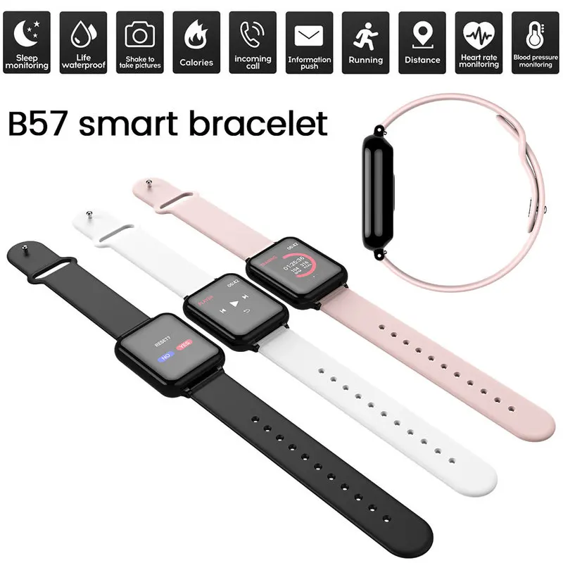 

New B57 Smart Watch Bracelet IP67 Waterproof Heart Rate Monitor Blood Pressure Fitness Tracker Women Men Sport Wearable Watch