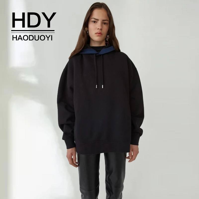 HDY Haoduoyi модная свободная толстовка с капюшоном для женщин женская спортивная