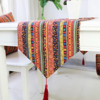 

Withme Table Runners Modern Track on the Table Decor Bohemia Style Setting Runner Tassel Cotton Tablecloth for Home and Kitchen