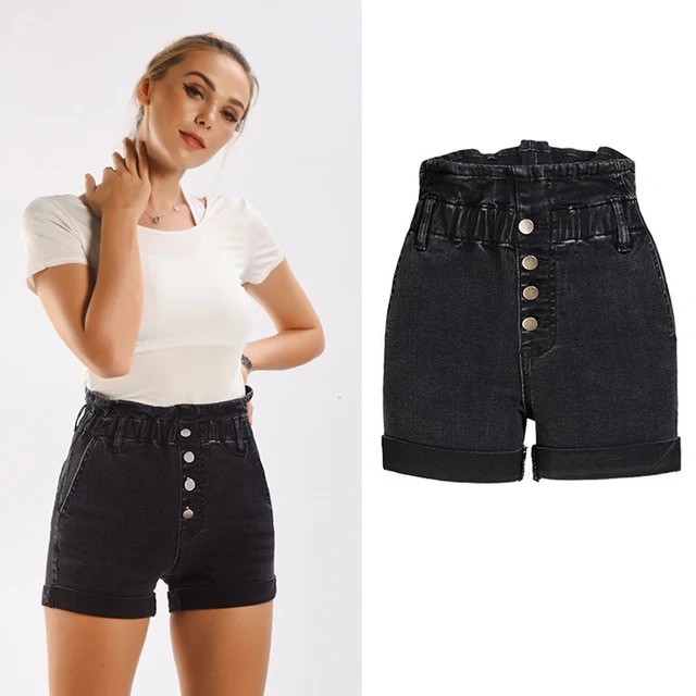ladies stretch denim shorts