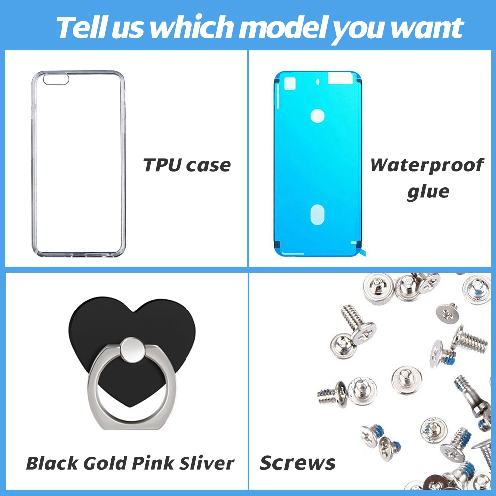 Мобильный телефон в сборе ЖК-дисплей для iPhone 8 8 Plus полный набор 3D сенсорный экран сенсорный дигитайзер сборка Дисплей с фронтальной камерой Earpie - Цвет: Parts for iPhone