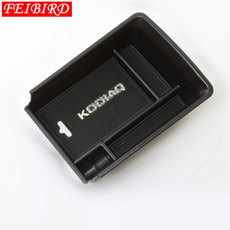 Центральный ящик для хранения Консоли Кейс для телефона и карт Органайзер держатель Обложка комплект подходит для Skoda Kodiaq автомобильный Стайлинг