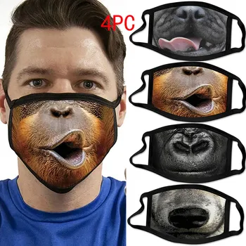

Masks for virus protection Funny Monkey Print Facemask AntiDust Sunscreen funny mask fabric DIY Maski Mondkapjes wasbaar print