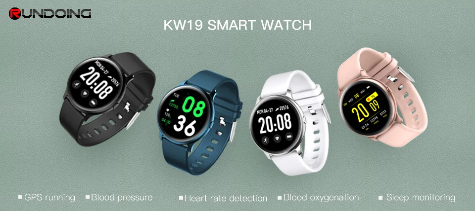 RUNDOING KW19, умные часы для женщин, кровяное Кислородное давление, умные часы, пульсометр, умные часы, дистанционное управление, музыка, IOS, Android