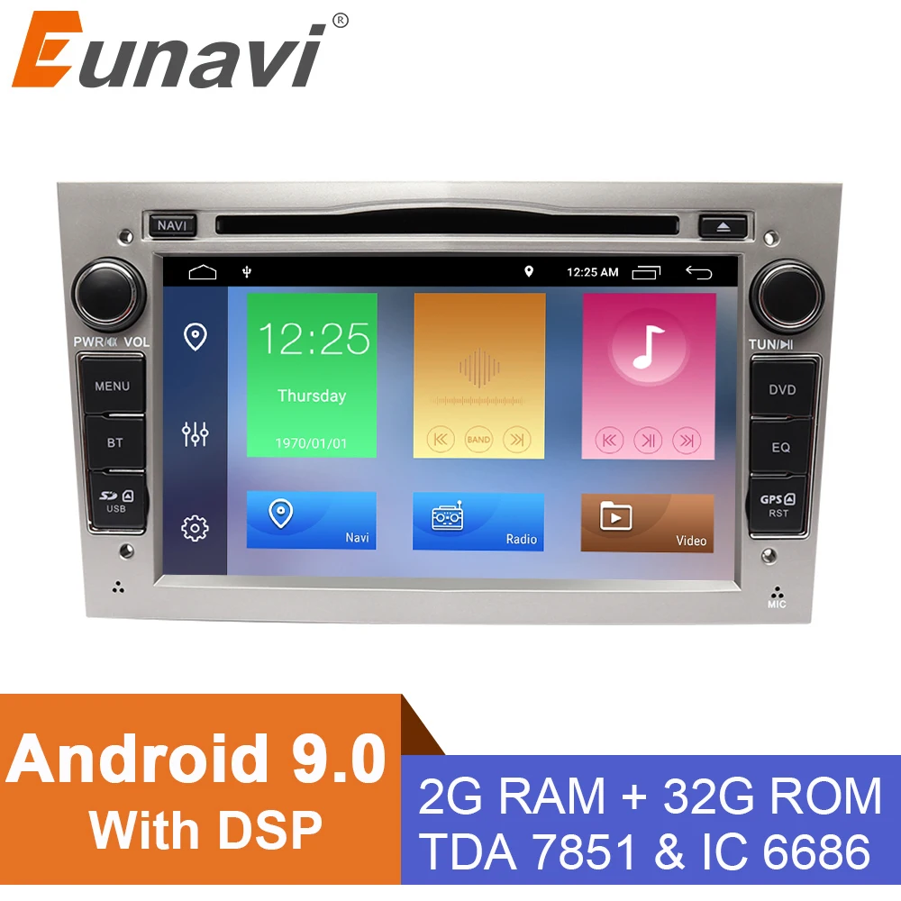 Eunavi Android 9 2 din Автомобильный dvd плеер для opel Vauxhall Astra H G J Vectra Antara Zafira Corsa Vivaro Meriva Veda gps