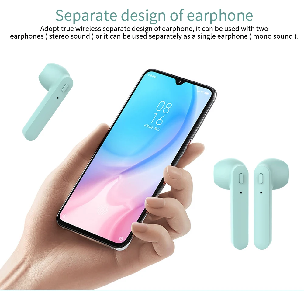 Cute True Wireless headphone with microphone fones Bluetooth Earphone handsfree TWS Earbuds for Xiaomi huawei Honor sony Phones