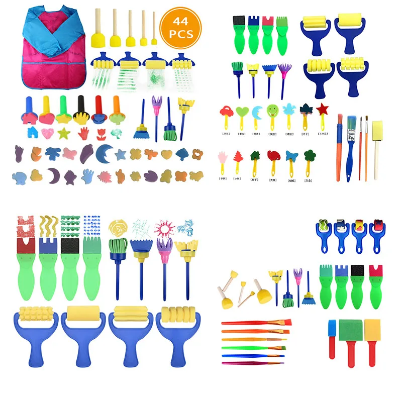 Painting-Brushes-Kit DIY Mini Kids Child Gift Sponge Early-Learning