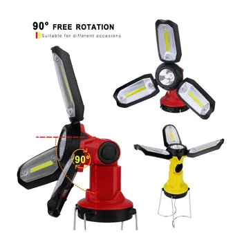 

Portable Folding Camping Lantern Flashlight Multifunction Rechargeable COB Work Light Powrful LED Light Hiking Emergency Lights