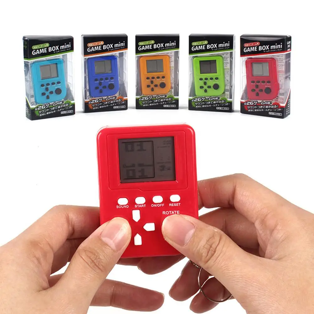 

Kuulee Mini Handheld Electronic Tetris Game Machine Pocket Stress Relief Toy Keychain Interesting Toys Random Color