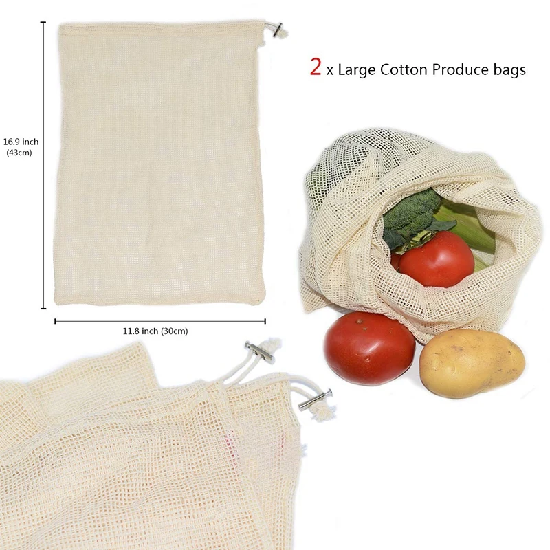 Многоразовые сетчатые сумки-легкие моющиеся и прозрачные сетчатые сумки для покупок с кулиской, непластиковые экологически чистые пакеты