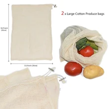 Многоразовые сетчатые сумки-легкие моющиеся и прозрачные сетчатые сумки для покупок с кулиской, непластиковые экологически чистые пакеты