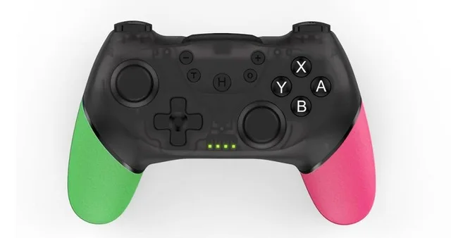 Беспроводной игровой контроллер Bluetooth профессиональный джойстик игровой джойстик ручка с NFC двойной вибрацией для переключателя NS консоль/ПК - Цвет: Green-Pink