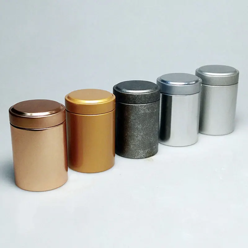 Mini Tea Caddy Round Tinplate Iron Storage Boxes Sealed Coffee Powder Cans Portable Travel Leave Container Jar Organizer | Дом и сад