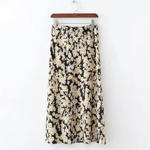 Летние длинные юбки женские с высокой талией прямые юбки с леопардовым принтом ромашки корейские милые юбки
