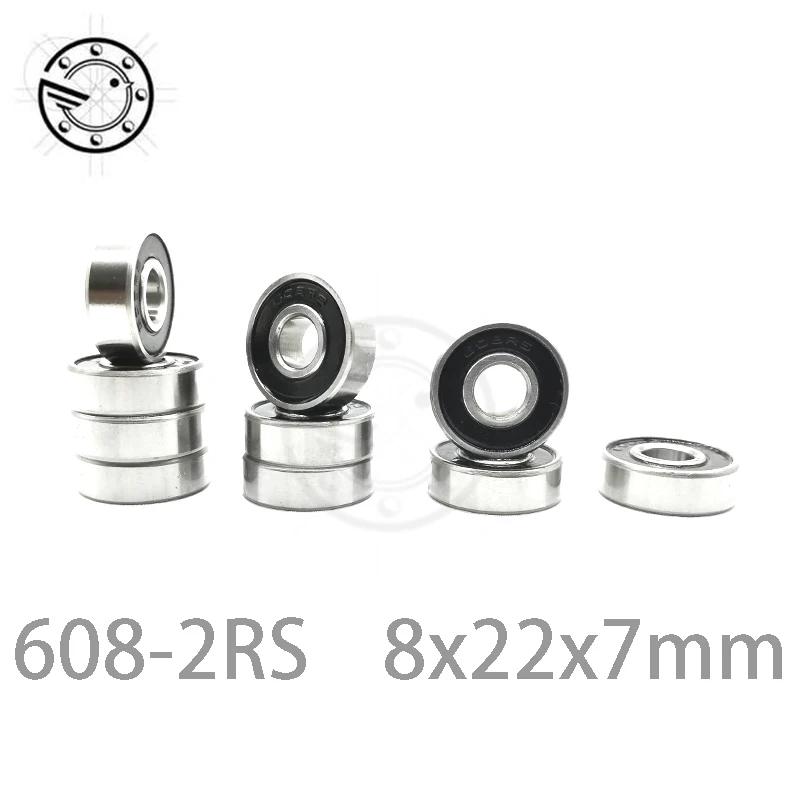 10 шт. 608-2RS 608RS 608 2RS ABEC-5 8 мм x 22 7 черная двойная резиновая уплотнительная крышка