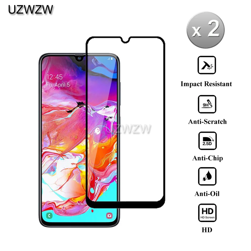 2 шт полное покрытие из закаленного стекла для samsung Galaxy A70 A70s Защитное стекло для экрана для samsung A70 A70s стекло