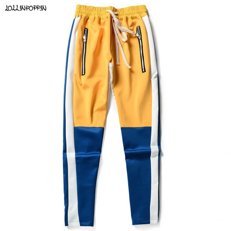 Брюки мужские в стиле Хай-стрит джоггеры с боковыми полосками пэчворк