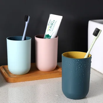 

Brushing Cup Home Simple Double Thickening Mouthwash Cup Lovers Brushing Cup Plastic Water Cup Plain Cup