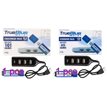 

HOBBYINRC True Blue Mini 64gb 101 Games crackhead pack +128gb 203 Games Overdose Pack for PlayStation Classic 2-player games