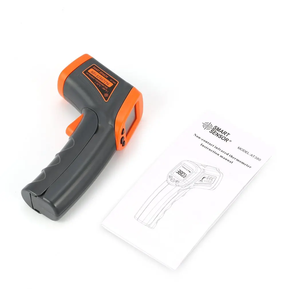 

SMART SENSOR LCD AT380 Infrared Thermometer Non Contact Infrared Thermometer Temperature Pyrometer IR Laser Point Gun