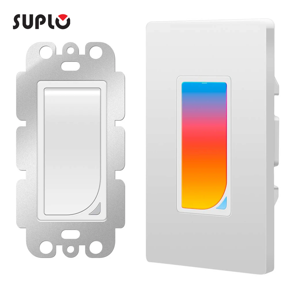 SUPLO US Wifi RGB LED Scene Light Smart Light Switch Wall Switch Wireless Smart Switch AC100-240V 1100W APP Control