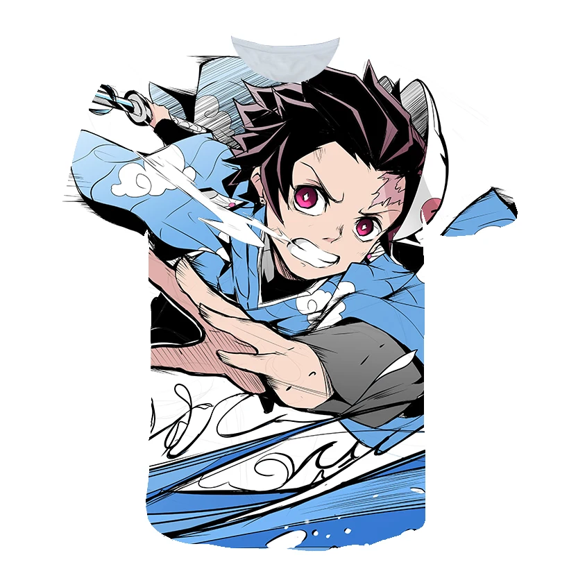 3D Одежда для мальчиков японское аниме Demon Slayer футболка Kimetsu No Yaiba детская одежда