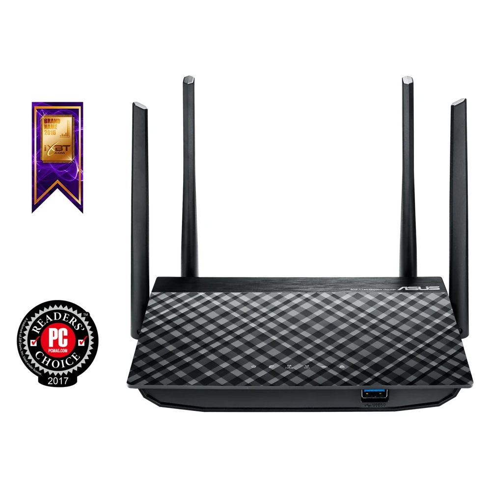 Роутер беспроводной Asus RT-AC58U AC1300 10/100/1000BASE-TX/4G ready черный