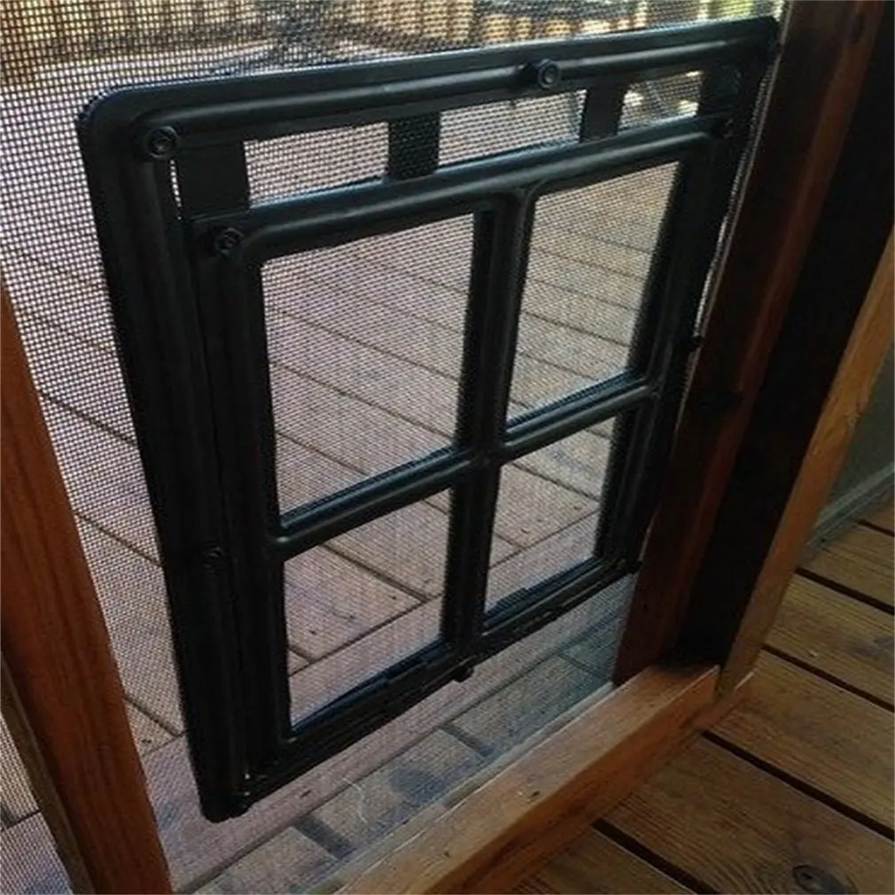 Pet Dog& Cat Gates Door Lockable Gate Way Cat Dog Pet Door Magnetic Flap Door for Screens Anti-mosquito Pet Supplies Sale