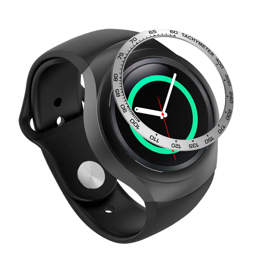 F3Silver Для samsung gear S2 SM-R720 Нержавеющая сталь ободок кольцо металлический чехол крышка смарт часы замена аксессуары ремешок - Цвет ремешка: F3Silver