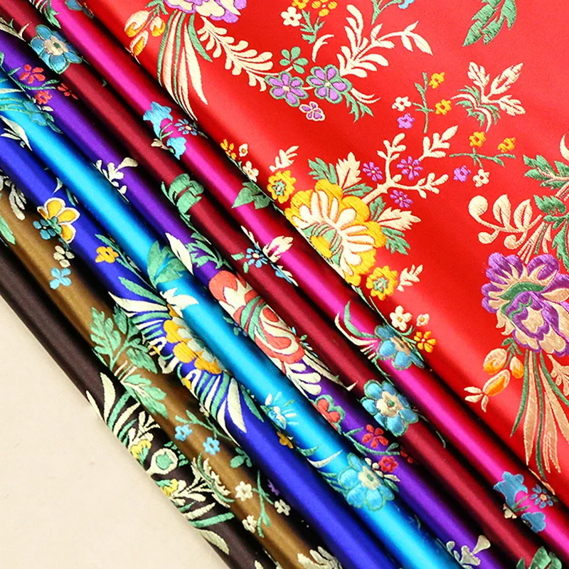 Китайская жаккардовая ткань бегония цветы парча атласная ткань для шитья платье Чонсам и DIY сумки JA28
