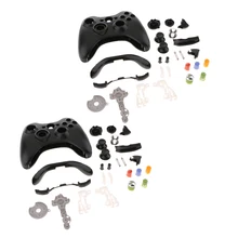 2 шт полный чехол в виде ракушки комплект для microsoft Xbox 360 контроллер Кнопка Набор Замена части черный