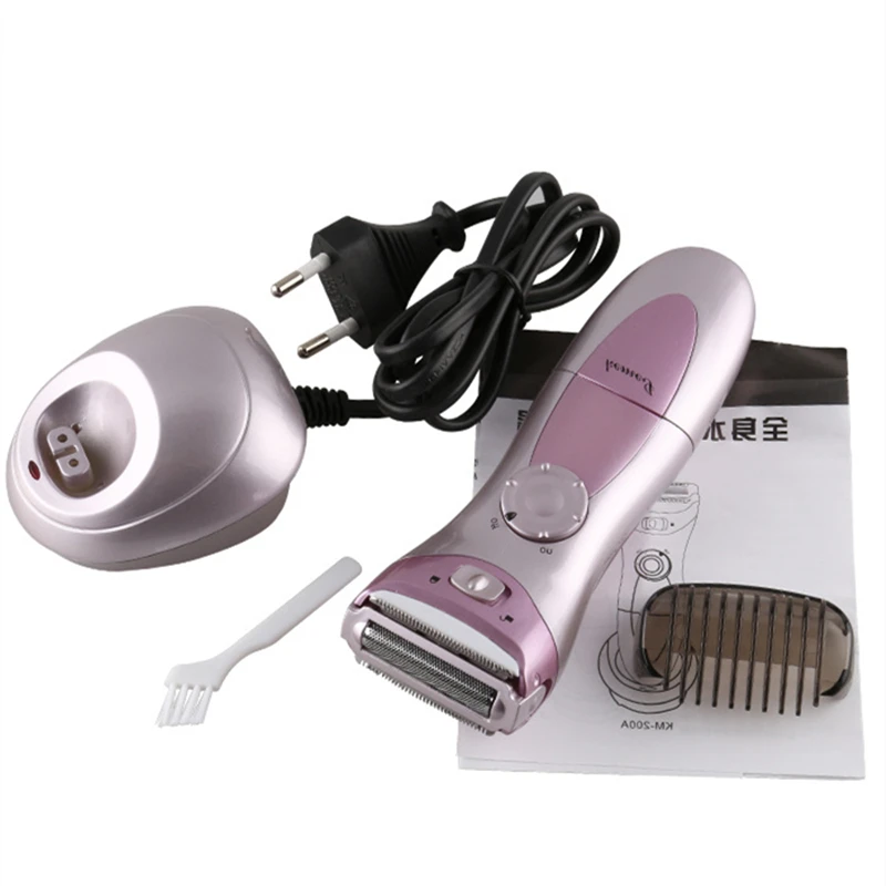 Моющийся женский эпилятор, триммер для волос, Kemei, для женщин, электрическая перезаряжаемая бритва для бритья, устройство для удаления шерсти