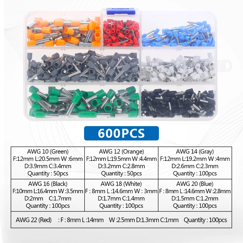 HSC8 6-6A Tool Terminal Combination Free Matching Suit Box MIN TYPE SELF ADJUSTABLE CRIMPING PLIER 0.25-6mm Terminals Crimping 6