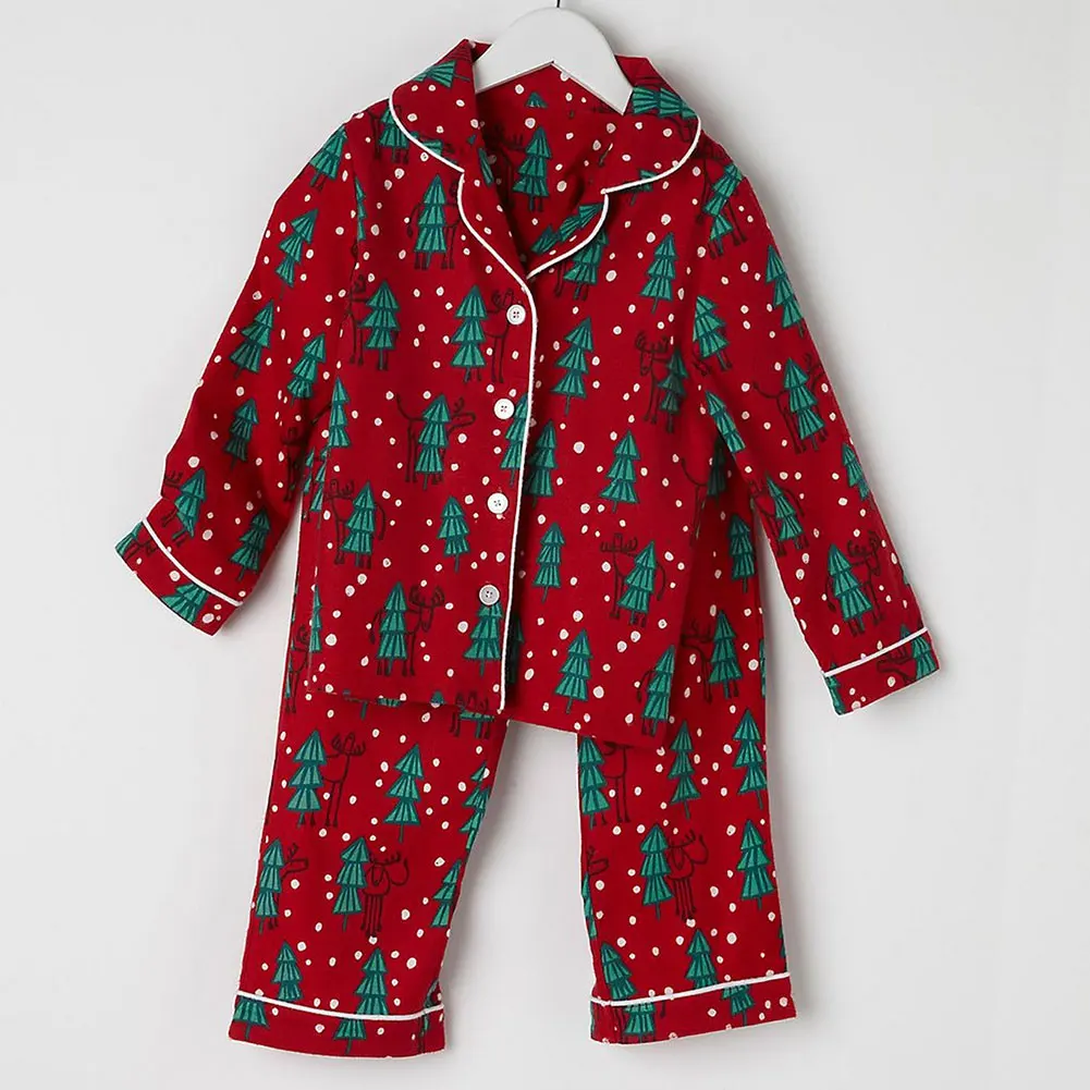 Рождество рисунком рождественские пижамы &quotдеревья&quot печать Семейные набор |