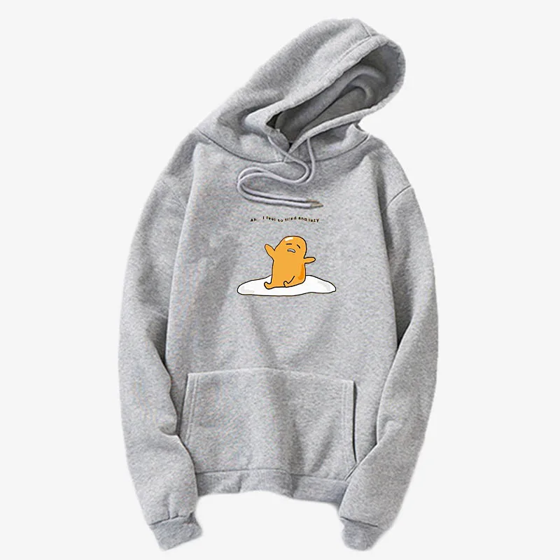 Gudetama Lazy Egg Yolk забавные толстовки в японском стиле Харадзюку милые женские толстовки в стиле Харадзюку Женская худи