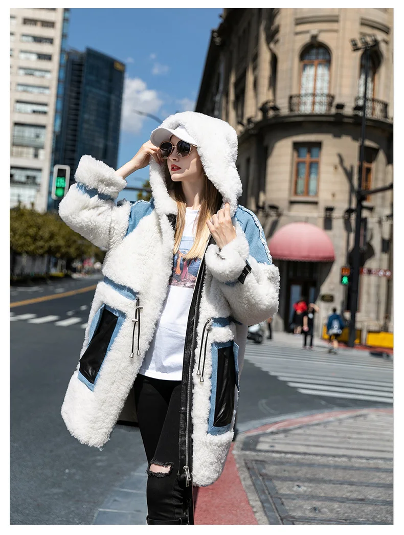Природный натуральный мех пальто Женская шерстяная куртка из натуральной кожи зимнее пальто женская одежда корейские длинные теплые двухсторонние меховые пиджаки
